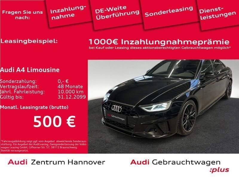 0e mythosschwarz metallic Gebraucht 2021 Audi A4 S-Line Limousine | 31.450 € (Etwas zu teuer) - Bild 1/4