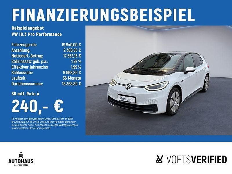 Gebraucht VW ID.3 Pro Performance 150 kW (204 PS) 2021 Weiß Kleinwagen