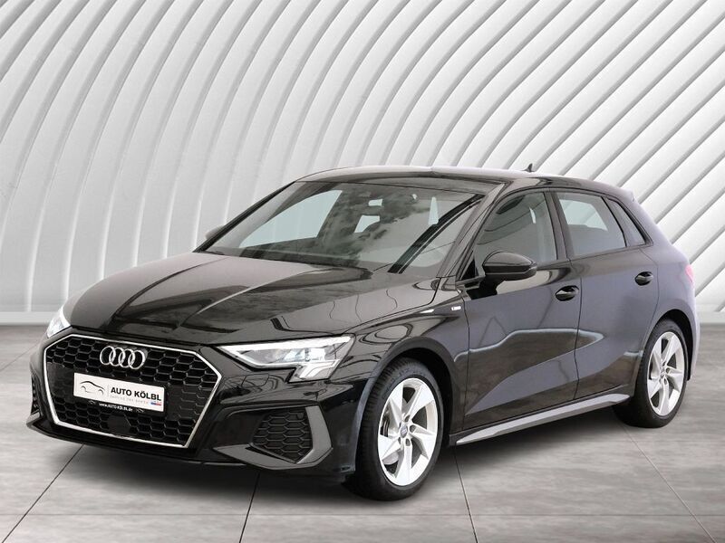 Schwarz Gebraucht 2021 Audi A3 Sportback S-Line Limousine | 24.390 € (Superpreis) - Bild 1/4