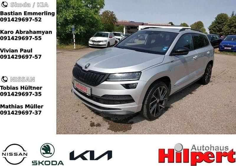 Silber Gebraucht 2021 Skoda Karoq SportLine SUV | 27.440 € (Etwas zu teuer) - Bild 1/4