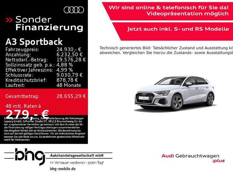 Weiß Gebraucht 2021 Audi A3 S-Line Limousine | 24.930 € (Fairer Preis) - Bild 1/4