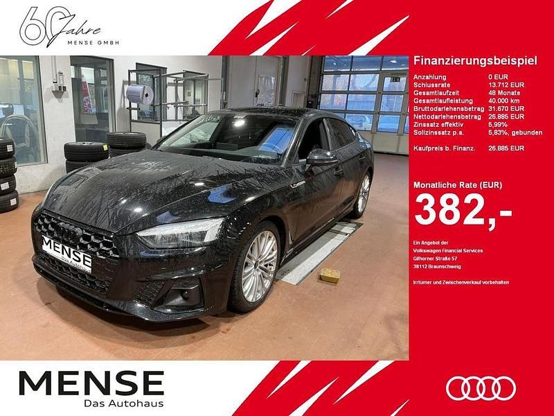 Mythosschwarz Gebraucht 2022 Audi A5 Sportback Ambiente Kleinwagen | 26.885 € (Superpreis) - Bild 1/4