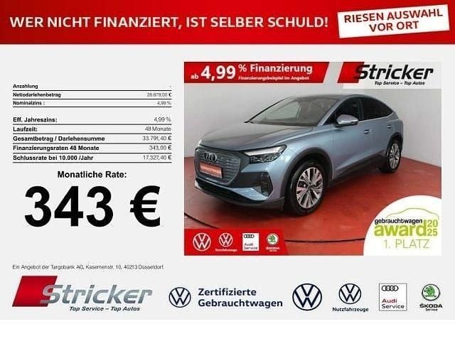 Geysirblau metallic Gebraucht 2022 Audi Q4 Sportback e-tron Comfort SUV | 28.879 € (Guter Preis) - Bild 1/4