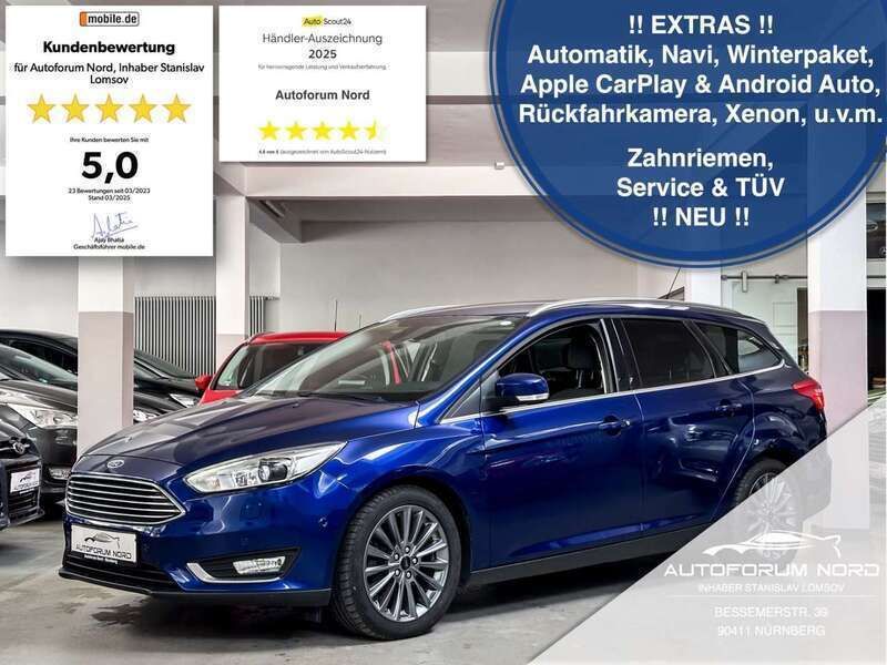 Blau Gebraucht 2018 Ford Focus Titanium Kombi | 13.299 € (Fairer Preis) - Bild 1/4
