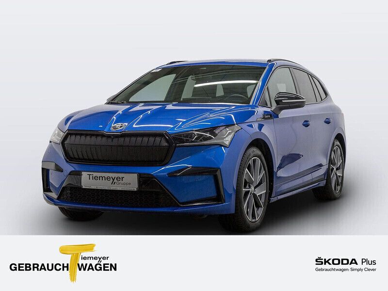 Blau Gebraucht 2021 Skoda Enyaq iV SportLine SUV | 27.260 € (Etwas zu teuer) - Bild 1/4