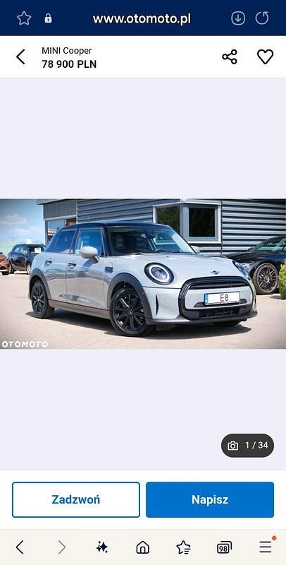 Grau Gebraucht 2022 Mini Cooper Kleinwagen | 17.100 € (Superpreis) - Bild 1/4