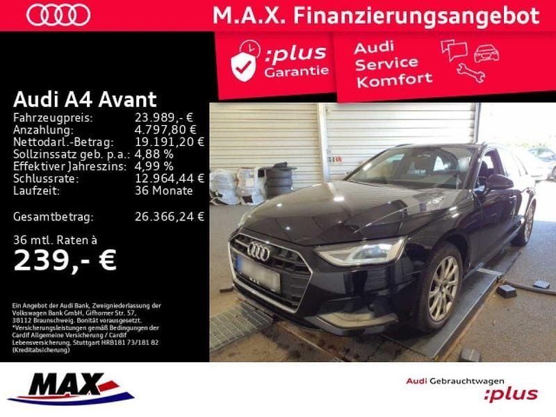 Brillantschwarz Gebraucht 2021 Audi A4 Basis Kombi | 23.989 € (Guter Preis) - Bild 1/3
