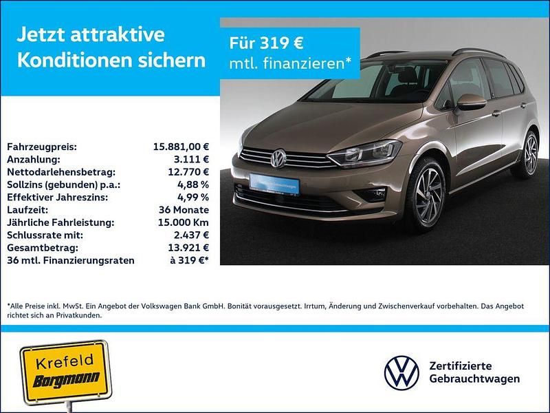 Gold Gebraucht 2017 VW Golf Sportsvan Sound Van / Kleinbus | 15.881 € (Fairer Preis) - Bild 1/4