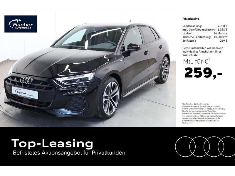 Mythosschwarz metallic Gebraucht 2025 Audi A3 Sportback S-Line Limousine | 41.780 € (Fairer Preis) - Bild 1/4