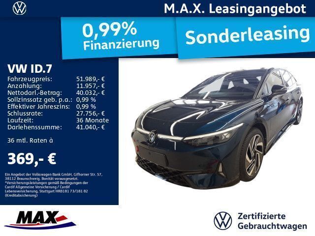 Blau Gebraucht 2024 VW ID.7 GTX Limousine | 51.989 € - Bild 1/3