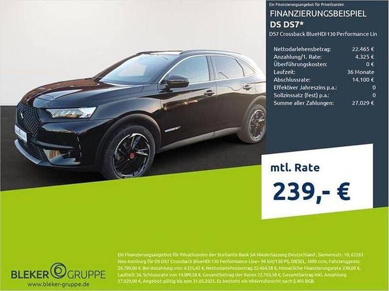 Perlaneraschwarz (metallic) Gebraucht 2022 DS Automobiles DS7 Crossback Performance Line Plus SUV | 25.680 € (Superpreis) - Bild 1/3