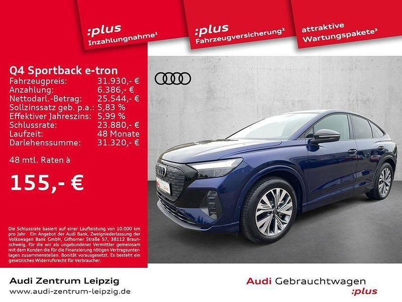 Blau Gebraucht 2022 Audi Q4 Sportback e-tron Sport SUV | 31.930 € (Superpreis) - Bild 1/3