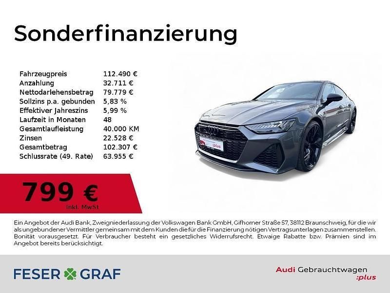 Grau Gebraucht 2023 Audi RS7 Sportback Ambiente Kleinwagen | 112.490 € (Etwas zu teuer) - Bild 1/4