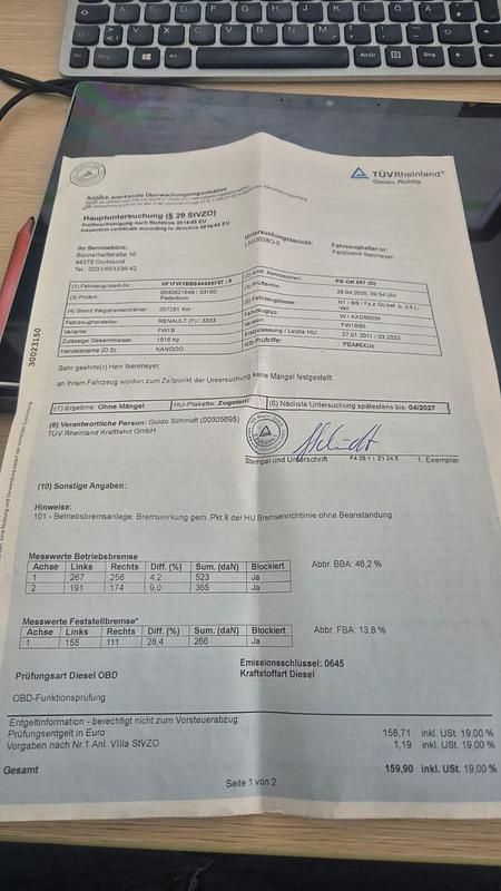 Gebraucht Renault Kangoo 86 PS (63 kW) 2011 Grau Van / Kleinbus