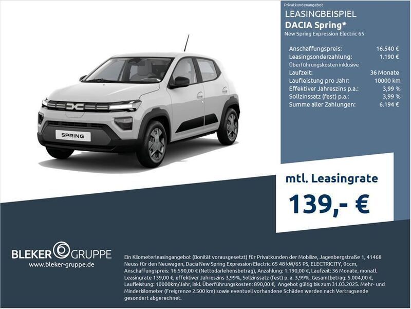 Grau Neu 2024 Dacia Spring Expression Kleinwagen | 16.540 € (Fairer Preis) - Bild 1/3