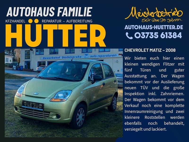 Gebraucht Chevrolet Matiz 52 PS (38 kW) 2008 Grün Kleinwagen