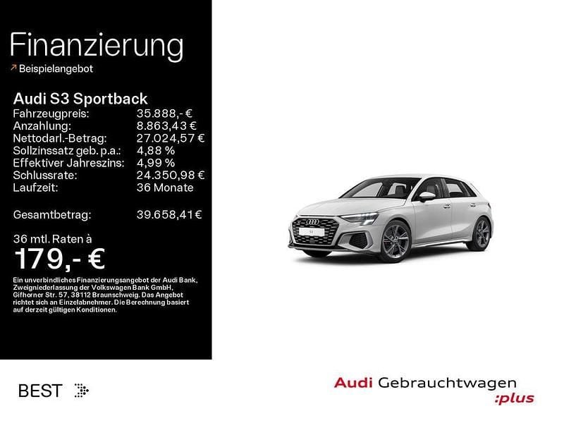 Ibisweiß Gebraucht 2024 Audi S3 Sport Limousine | 35.888 € (Superpreis) - Bild 1/4