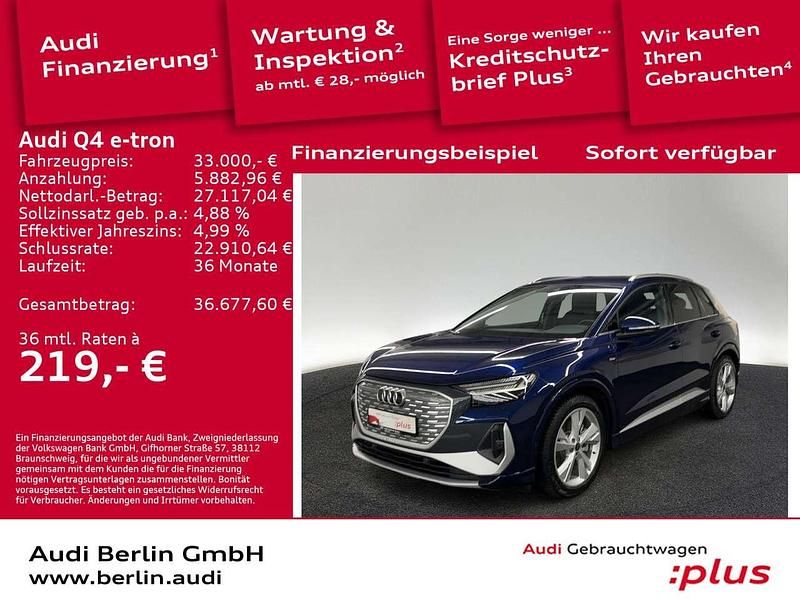 Navarrablau metallic Gebraucht 2022 Audi Q4 e-tron Ambiente SUV | 33.000 € (Fairer Preis) - Bild 1/3
