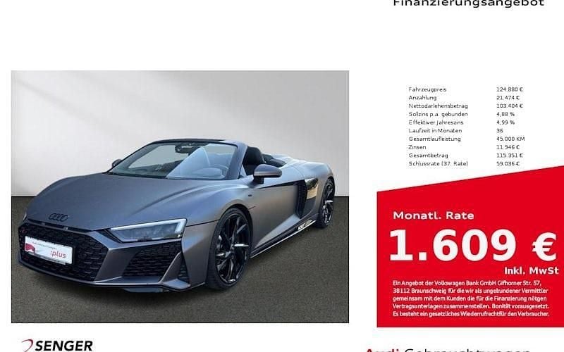 Grau/verdeckfarbe r8 spyder... Gebraucht 2022 Audi R8 Spyder Performance Cabrio | 124.880 € (Superpreis) - Bild 1/4