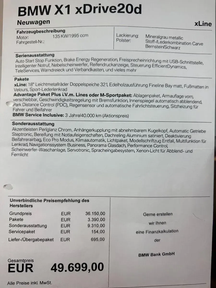 Gebraucht BMW X1 xLine 184 PS (135 kW) 2015 Grau SUV