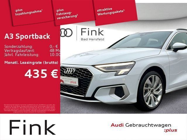 Weiß Gebraucht 2023 Audi A3 Sportback Advanced Plus Kleinwagen | 33.950 € (Teuer) - Bild 1/4