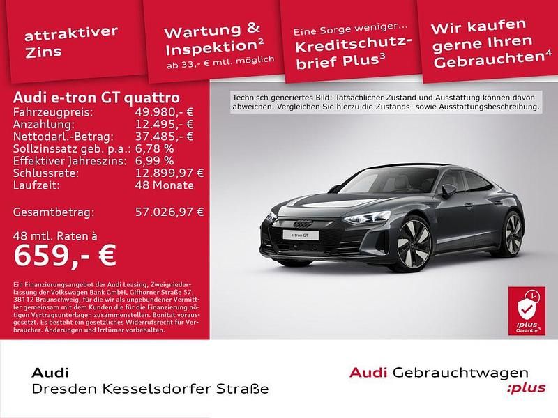 Daytonagrau perleffekt Gebraucht 2022 Audi e-tron GT quattro Sport Limousine | 49.980 € (Guter Preis) - Bild 1/4