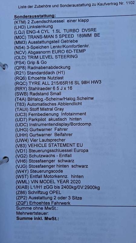 Weiß Gebraucht 2021 Opel Combo Edition Van / Kleinbus | 10.300 € (Guter Preis) - Bild 1/4