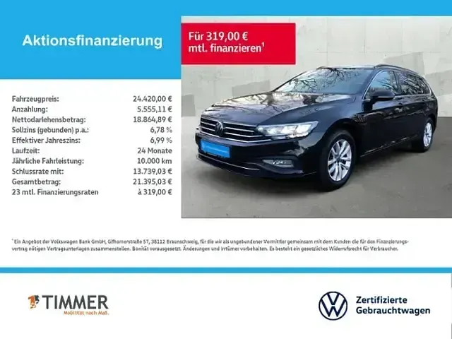 Gebraucht VW Passat Business 150 PS (110 kW) 2022 Schwarz Limousine