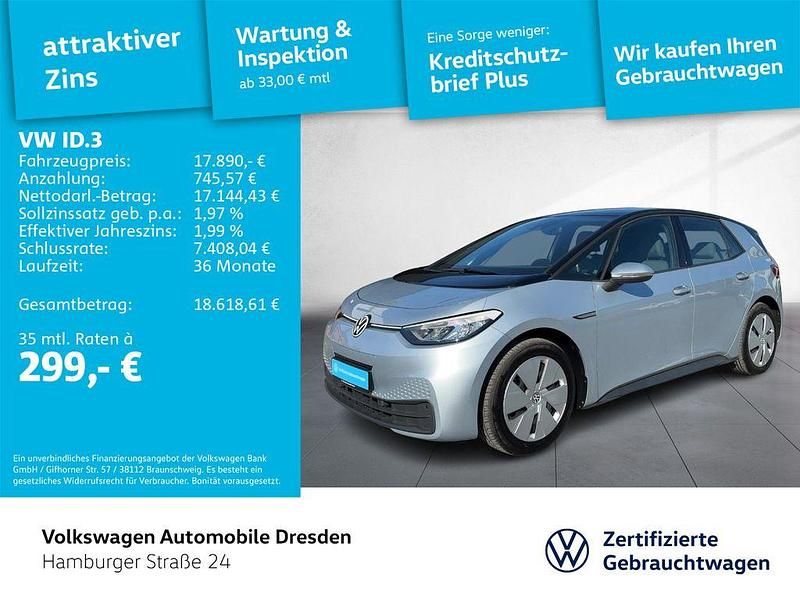 Silber Gebraucht 2021 VW ID.3 Pure Kleinwagen | 17.890 € (Guter Preis) - Bild 1/4