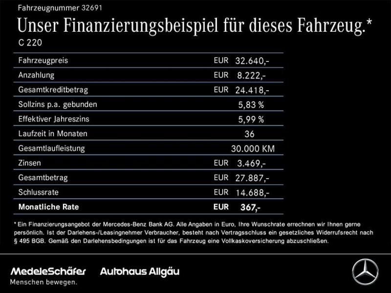 Cavansitblau (metallic) Gebraucht 2022 Mercedes C220 Avantgarde Limousine | 32.639 € (Etwas zu teuer) - Bild 1/2