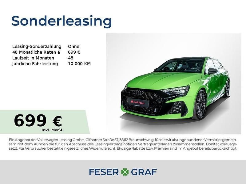 Kyalamigrün Neu 2025 Audi RS3 Sportback Ambiente Kleinwagen | 69.990 € (Guter Preis) - Bild 1/3