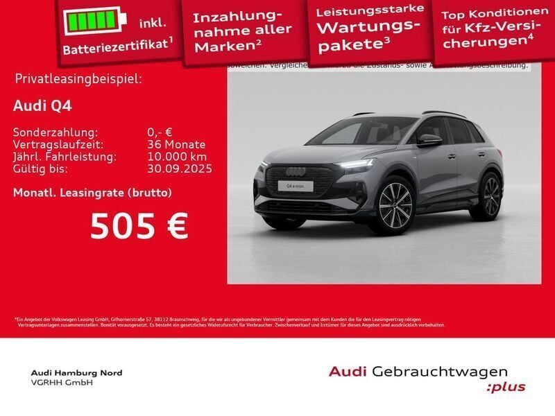 Grau Gebraucht 2025 Audi Q4 e-tron S-Line SUV | 51.570 € (Superpreis) - Bild 1/4