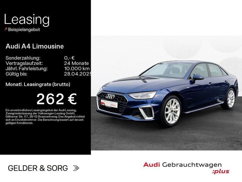 Navarrablau metallic Gebraucht 2024 Audi A4 S-Line Limousine | 36.990 € (Superpreis) - Bild 1/4