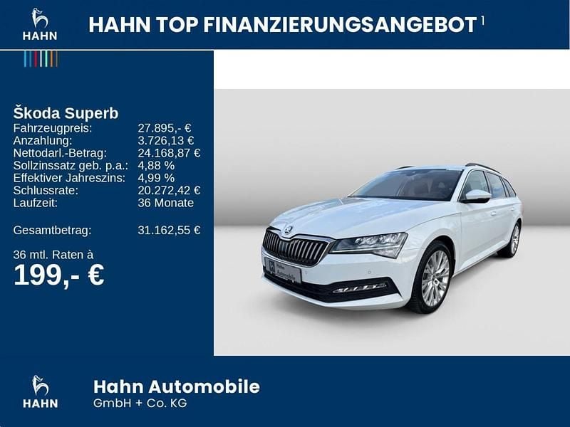 Gebraucht Skoda Superb Ambition 150 PS (110 kW) 2023 Moonweiss metallic Kombi