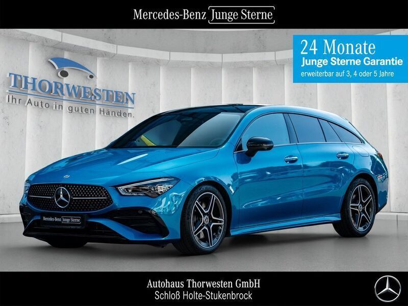 Lack hyperblau Gebraucht 2024 Mercedes CLA200 Shooting Brake AMG Line Premium Kombi | 36.900 € (Etwas zu teuer) - Bild 1/4