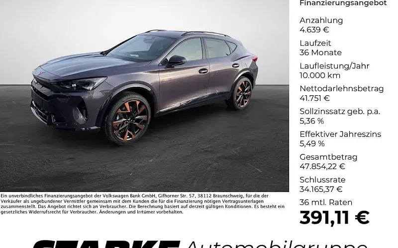 Nowe Cupra Formentor 204 KM (150 kW) 2025 Purpurowy SUV