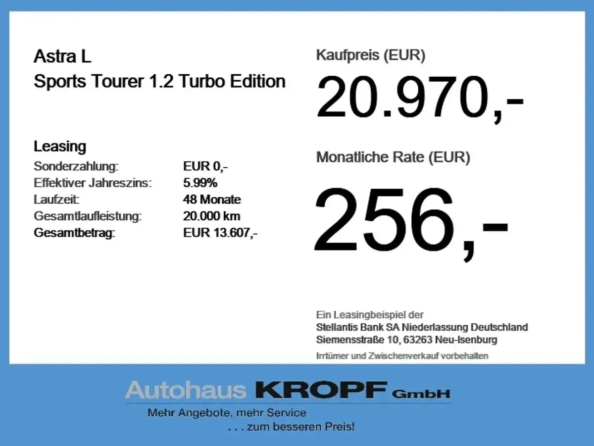 Neu Opel Astra Edition 131 PS (96 kW) 2025 Weiss Kombi