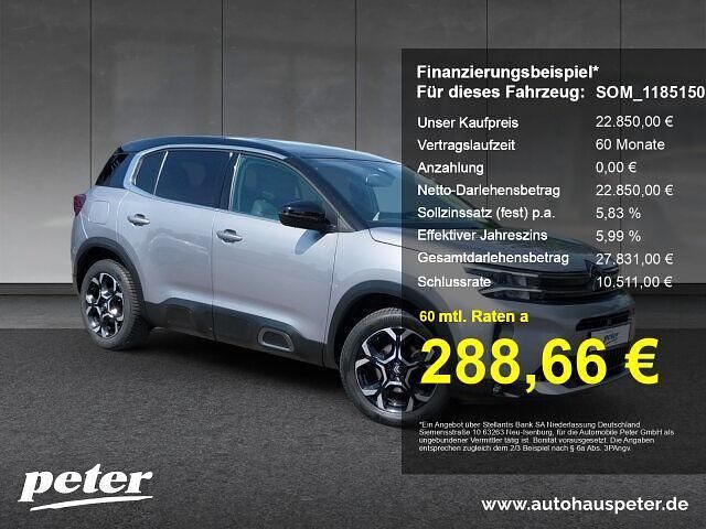 Grau Gebraucht 2024 Citroën C5 Aircross PureTech SUV | 22.850 € (Fairer Preis) - Bild 1/2