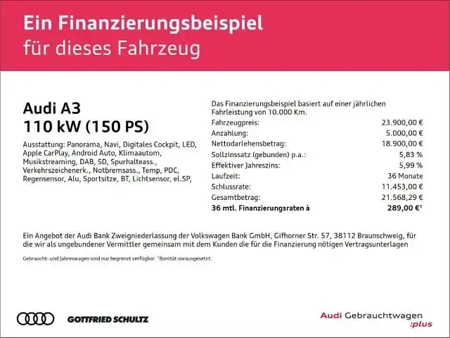 Gebraucht Audi A3 Sport 150 PS (110 kW) 2023 Schwarz Limousine