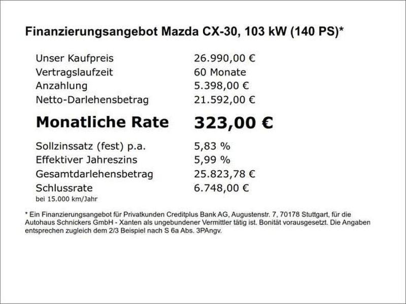 Gebraucht Mazda CX-30 140 PS (102 kW) 2024 Jet black (metallic) SUV