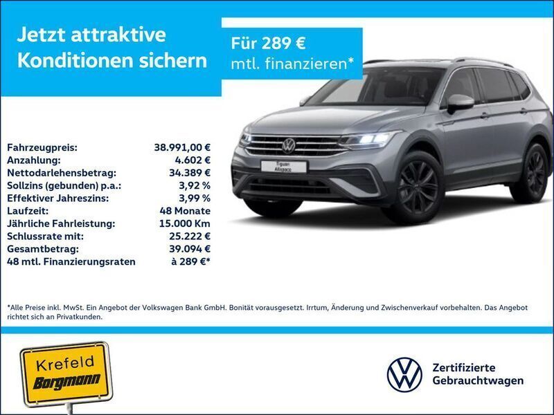 Grau / platinum grey Gebraucht 2024 VW Tiguan Allspace Move SUV | 38.991 € (Fairer Preis) - Bild 1/4