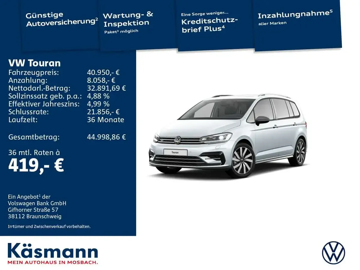 Gebraucht VW Touran Comfortline 150 PS (110 kW) 2024 Silber Van / Kleinbus