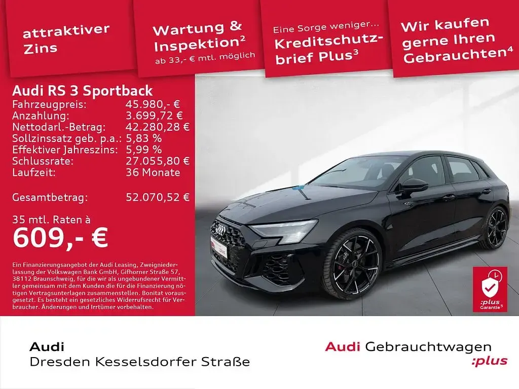 Gebraucht Audi RS3 Sport 400 PS (294 kW) 2023 Schwarz Limousine