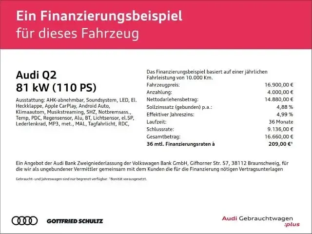 Gebraucht Audi Q2 Advanced 110 PS (80 kW) 2021 Grau SUV