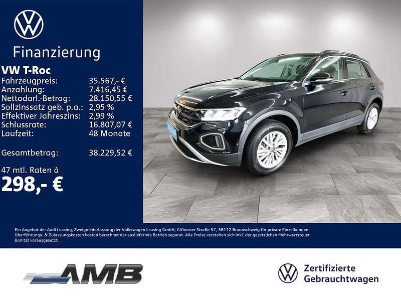 2t deep black perleffekt Gebraucht 2025 VW T-Roc Life SUV | 34.870 € (Fairer Preis) - Bild 1/3