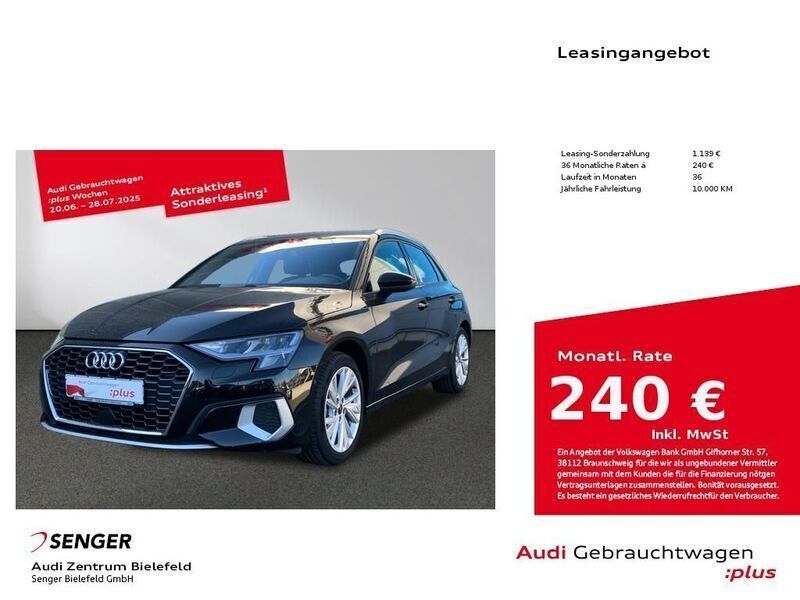 Schwarz Gebraucht 2024 Audi A3 Sportback Advanced Plus Kleinwagen | 33.880 € (Fairer Preis) - Bild 1/4