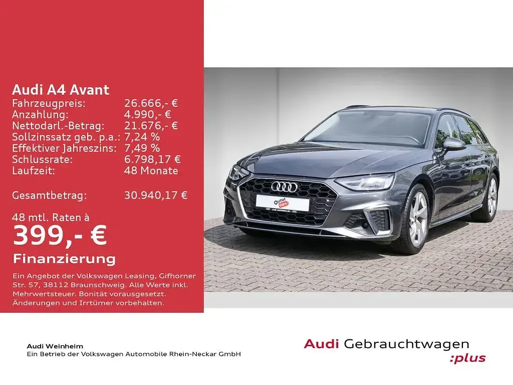 Gebraucht Audi A4 S-Line 136 PS (100 kW) 2023 Daytonagrau perleffekt Kombi