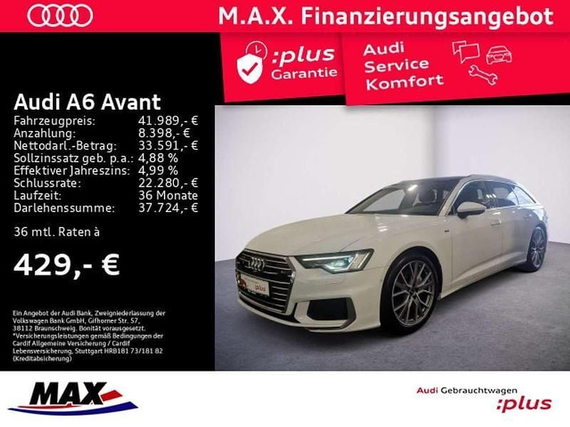 Gletscherweiß metallic (metallic) Gebraucht 2022 Audi A6 S-Line Kombi | 41.989 € (Fairer Preis) - Bild 1/3