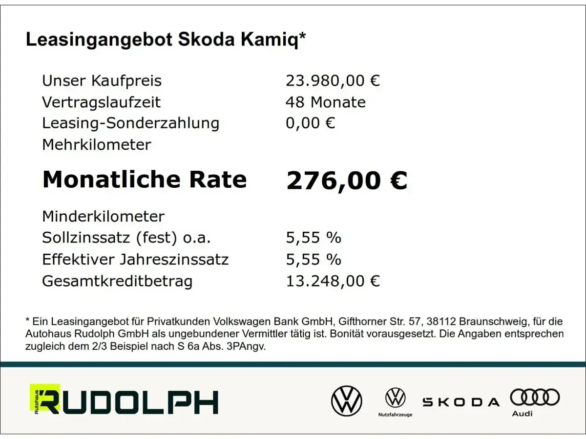 Neu Skoda Kamiq Tour 95 PS (69 kW) 2025 Weiss SUV