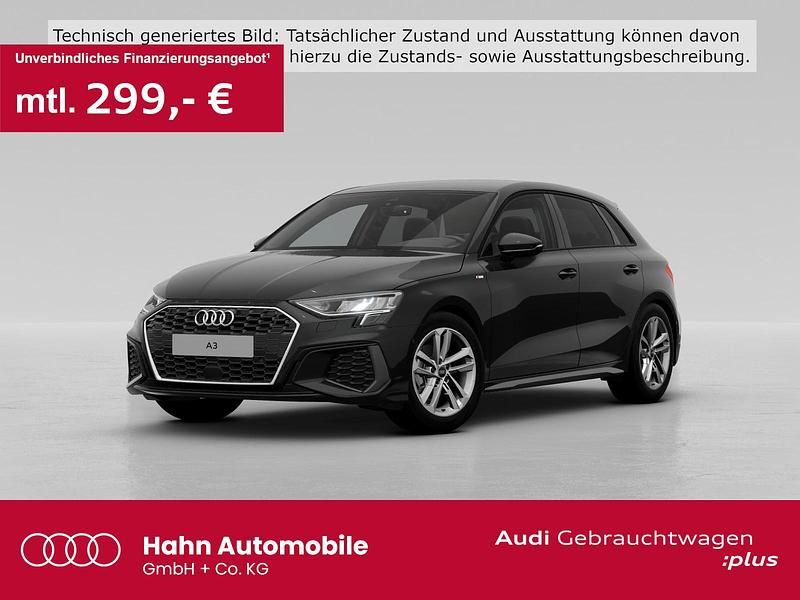 Schwarz Gebraucht 2022 Audi A3 Sportback S-Line Limousine | 27.930 € (Fairer Preis) - Bild 1/3
